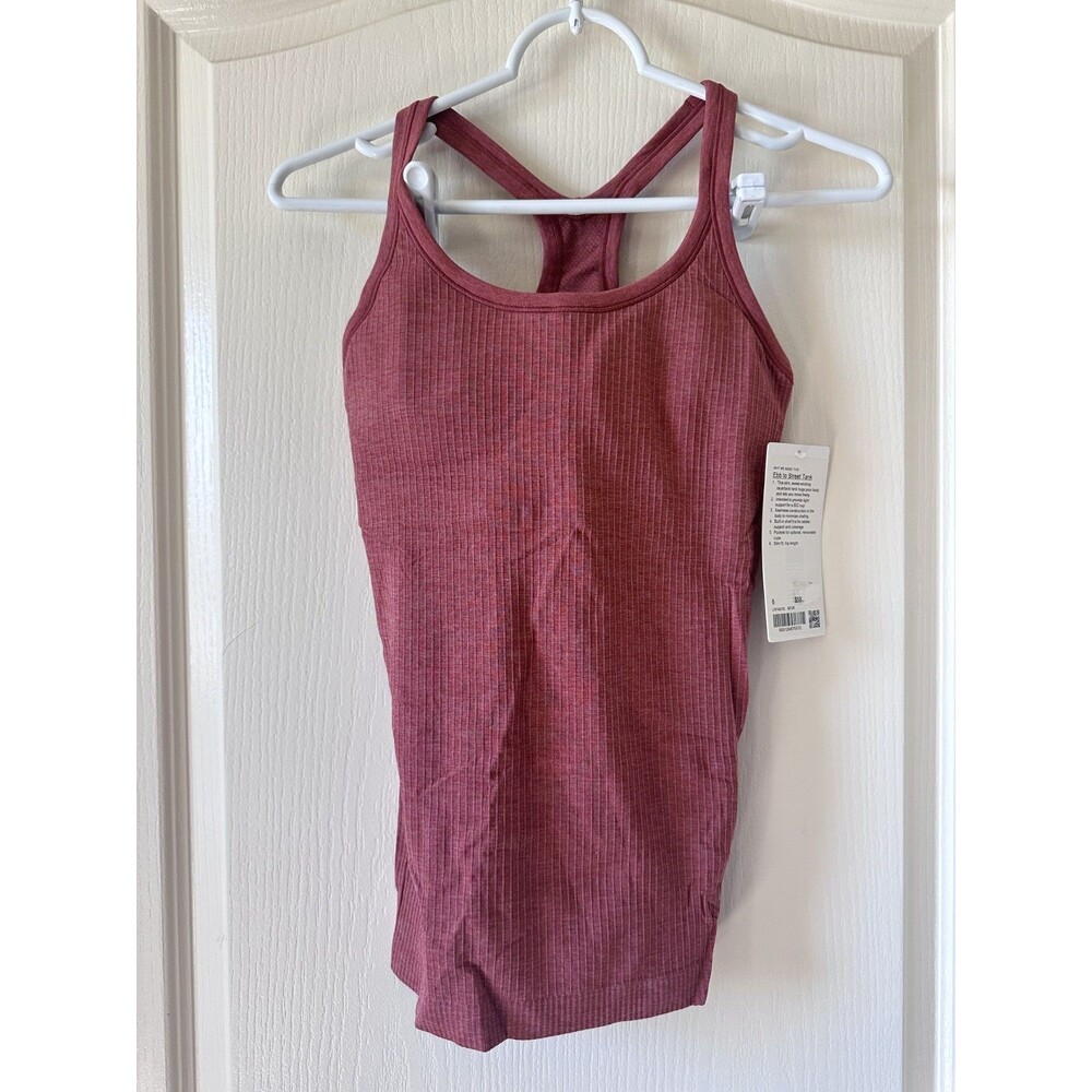 NWT Lululemon Ebb to Street Tank Soft Cranberry Size 6